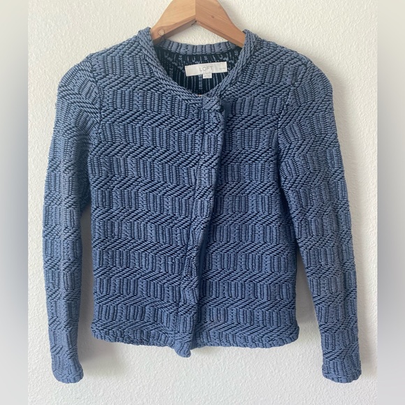 LOFT Sweaters - Loft Women’s Asymetric ZipUp Long Sleeve Sweater Jacket in Cobalt Blue Size XSP